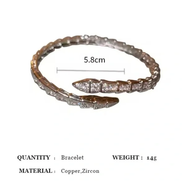 Serpenti Silver Bracelet Elegant Minimalist Design - Picture 6 of 9